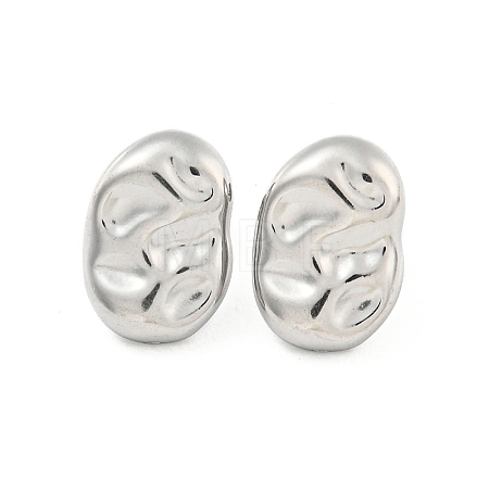 Non-Tarnish Oval 304 Stainless Steel Ear Studs EJEW-L290-014P-1