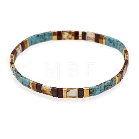 Bohemian Glass Seed Beaded Stretch Bracelets JM4508-14-1