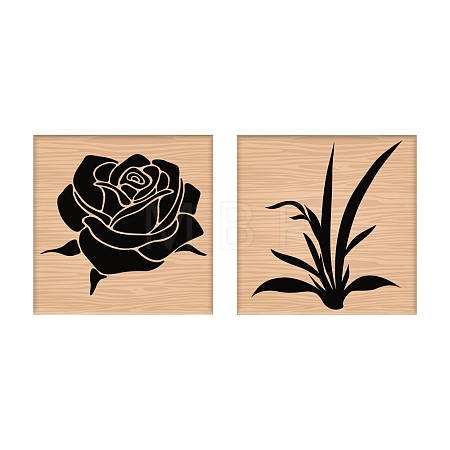 2Pc Beechwood Stamps DIY-CP0007-97C-1