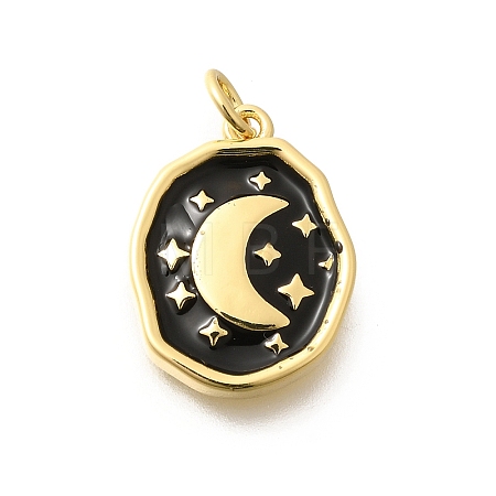 Rack Plating Brass Enamel Pendants KK-L225-029G-05-1