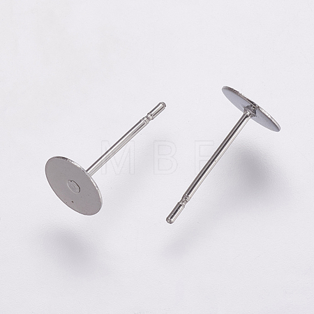 Non-Tarnish 304 Stainless Steel Stud Earring Settings X-STAS-K146-009-6mm-1