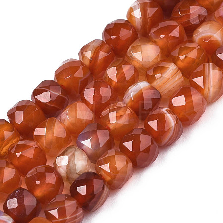 Natural Banded Agate/Striped Agate Beads Strands G-S359-374A-1
