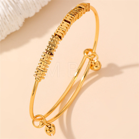 Adjustable Brass Charm Bangles WGD0058-04-1