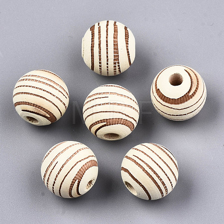 Painted Natural Wood Beads X-WOOD-T021-54B-12-1
