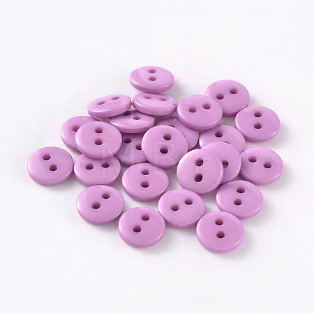 2-Hole Flat Round Resin Sewing Buttons for Costume Design BUTT-E119-24L-03-1