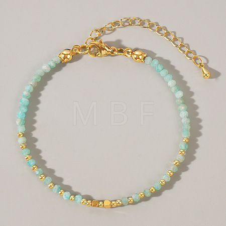 Bohemian Style Natural Amazonite Round Beaded Bracelets for Women LS-CA1141-7-1