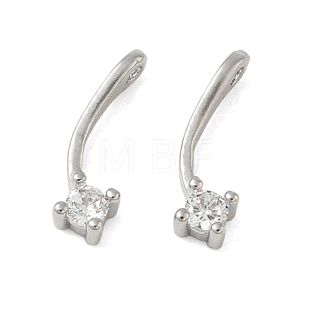 Brass Pave Clear Cubic Zirconia Charms CU-CBA9FFD-11P-02-1