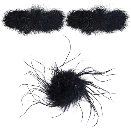 3Pcs Mink & Iron Shoe Buckle Clips HJEW-WR00057-1