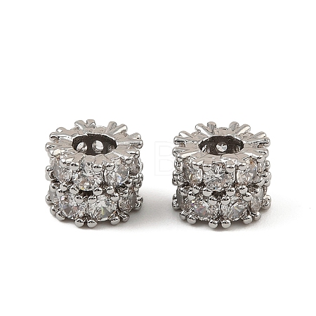 Brass Micro Pave Cubic Zirconia Beads KK-K374-20P-1