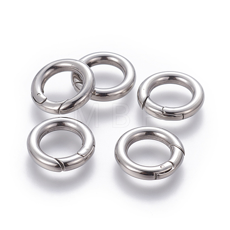 Tarnish Resistant 304 Stainless Steel Spring Gate Rings X-STAS-D070-01P-1