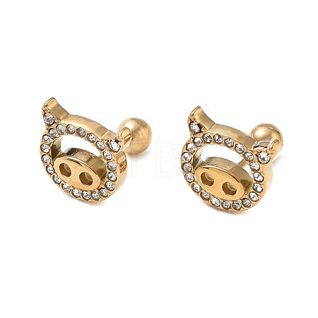 304 Stainless Steel Crystal Rhinestone Animal Cartilage Earrings SA-CBA1F7E-01G-05-1