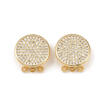 Brass Micro Pave Clear Cubic Zirconia Box Clasps KK-L255-02G-07-1