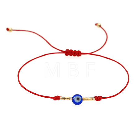 Vintage Evil Eye Miyuki Gold Beaded Braided Bracelets with Brass Beads for Women TE3709-2-1