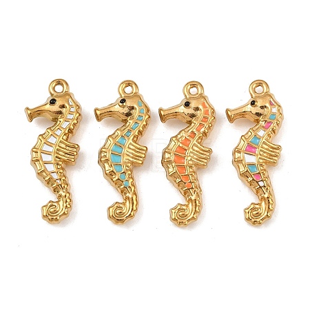 304 Stainless Steel Enamel Pendants STAS-C150-06A-G-1