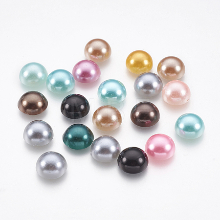 ABS Plastic Imitation Pearl Cabochons X-SACR-S738-10mm-M-1