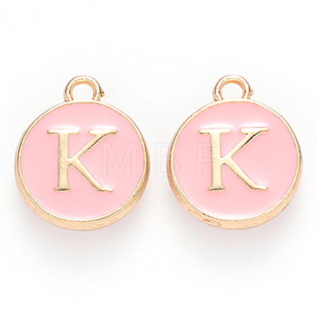 Golden Plated Alloy Enamel Charms X-ENAM-S118-07K-1