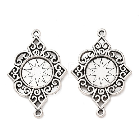 Tibetan Style Alloy Connector Cabochon Settings FIND-C094-02AS-1