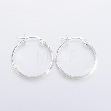 304 Stainless Steel Hoop Earrings EJEW-H327-02B-1