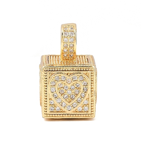Brass Micro Pave Cubic Zirconia Pendants KK-F919-10A-G-1