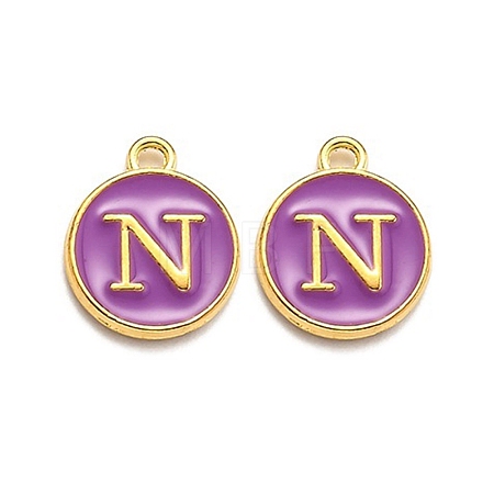 Golden Plated Alloy Enamel Charms ENAM-Q437-12N-1