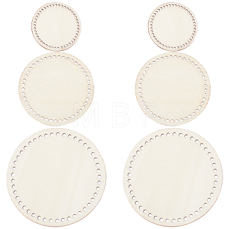 3 Sets 3 Style Wooden Basket Bottoms DIY-GF0004-75-1