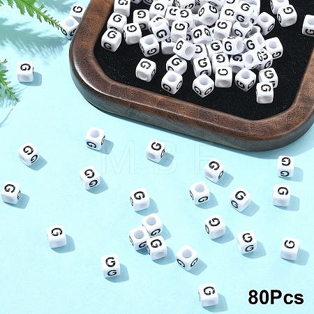 Acrylic Horizontal Hole Letter Beads OACR-YW0002-08G-1