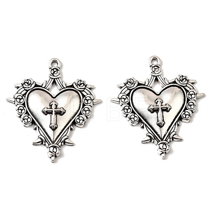 Gothic Tibetan Style Alloy Pendants TIBEP-K001-02A-AS-1