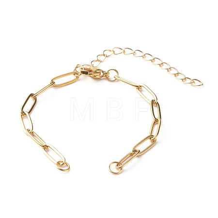 304 Stainless Steel Paperclip Chains Bracelet Making AJEW-JB01038-01-1
