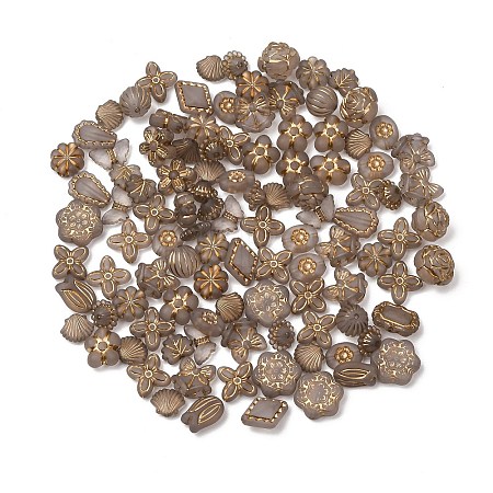 Frosted Transparent Acrylic Beads OACR-Z041-09-1