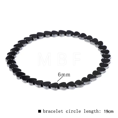 Synthetic Non-magnetic Hematite Beads Stretch Bracelets for Men RL7655-15-1