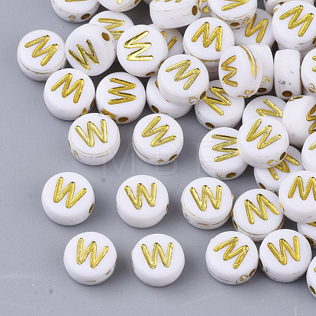 Plating Acrylic Beads PACR-R242-01W-1