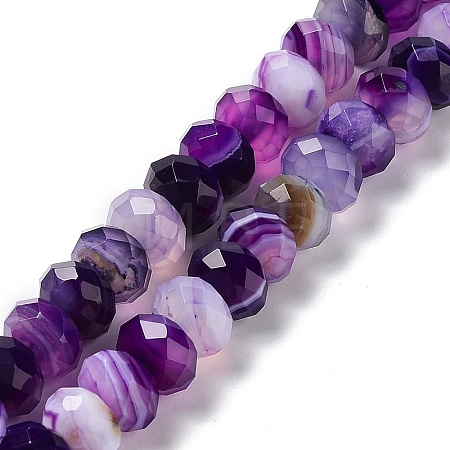 Natural Banded Agate/Striped Agate Beads Strands G-E605-A02-02D-1
