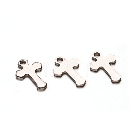 Cross 304 Stainless Steel Charm Pendants STAS-D111-40-1