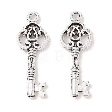 Tibetan Style Alloy Skeleton Key Pendants X-TIBEP-Q043-014-RS-1