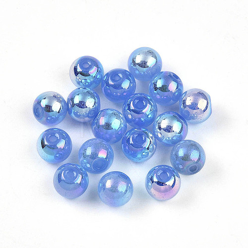 Electroplate Pearlized Glass Pearl Beads EGLA-T021-14B-06-1