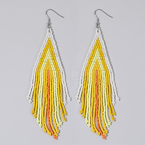 Bohemian Style Handmade Beaded Tassel Earrings for Women JF0314-10-1