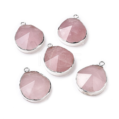 Natural Rose Quartz Pendants G-I207-14M-S-1