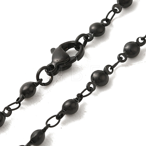 304 Stainless Steel Ball Link Chain Necklaces NJEW-L173-023EB-1