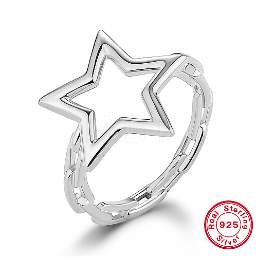 Rhodium Plated 925 Sterling Silver Finger Ring KD4692-06-1-1