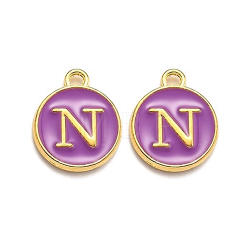 Golden Plated Alloy Enamel Charms ENAM-Q437-12N-1