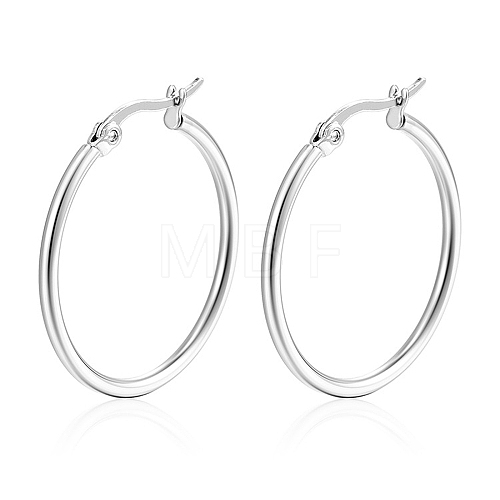 Non-Tarnish 304 Stainless Steel Hoop Earrings PW-WG89744-17-1