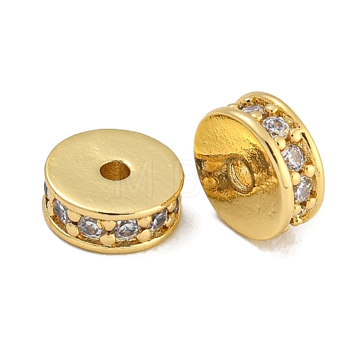 Rack Plating Brass Micro Pave Cubic Zirconia Beads KK-U030-27G-08-1