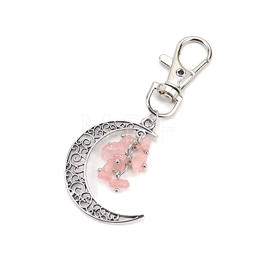 Antique Silver Palted Alloy Hollow Moon Pendant Decorations PW-WG39F22-05-1