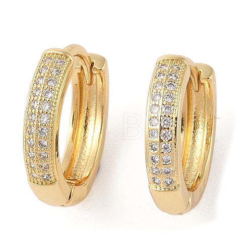 Rack Plating Brass Micro Pave Clear Cubic Zirconia Hoop Earrings for Women EJEW-G394-08D-G-1