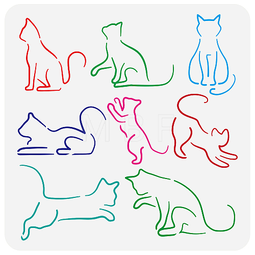 PET Hollow Out Drawing Painting Stencils DIY-WH0391-0570-1