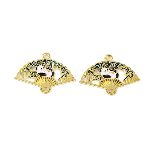 Golden Plated Alloy Enamel Connector Charms ENAM-Z017-15G-02-1