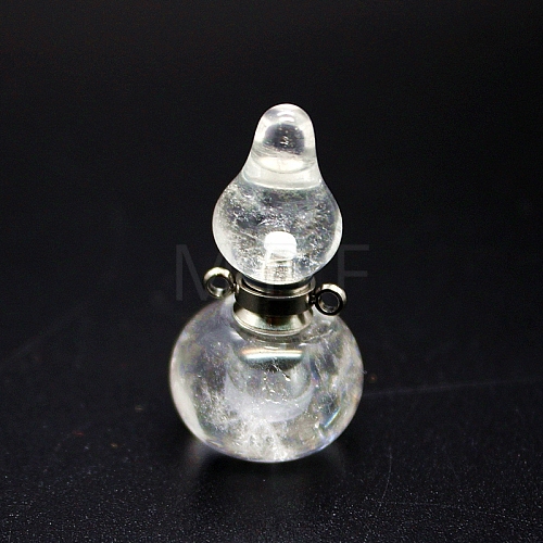 Natural Quartz Crystal Gourd Shape Pendants PW-WGE650E-01-1