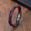 Weave Leather Braided Cord Bracelets PW-WG81F6A-01-4