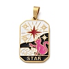 Ion Plating(IP) 304 Stainless Steel Enamel Pendants STAS-Q003-01G-015-1