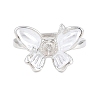 Brass Micro Pave Cubic Zirconia Adjustable Ring Components KK-CBAC351-04P-1